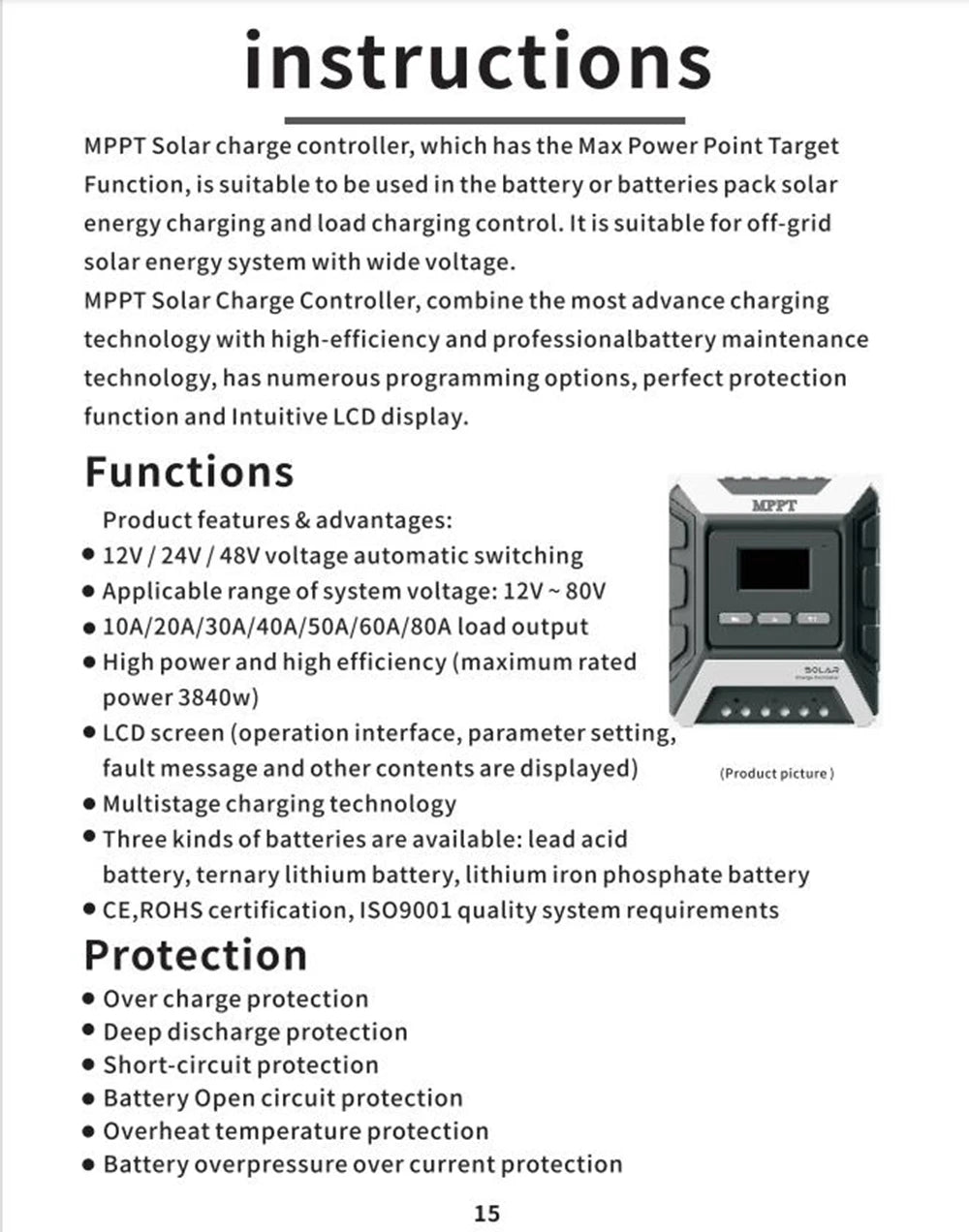 **MPPT Solar Charge Controller**