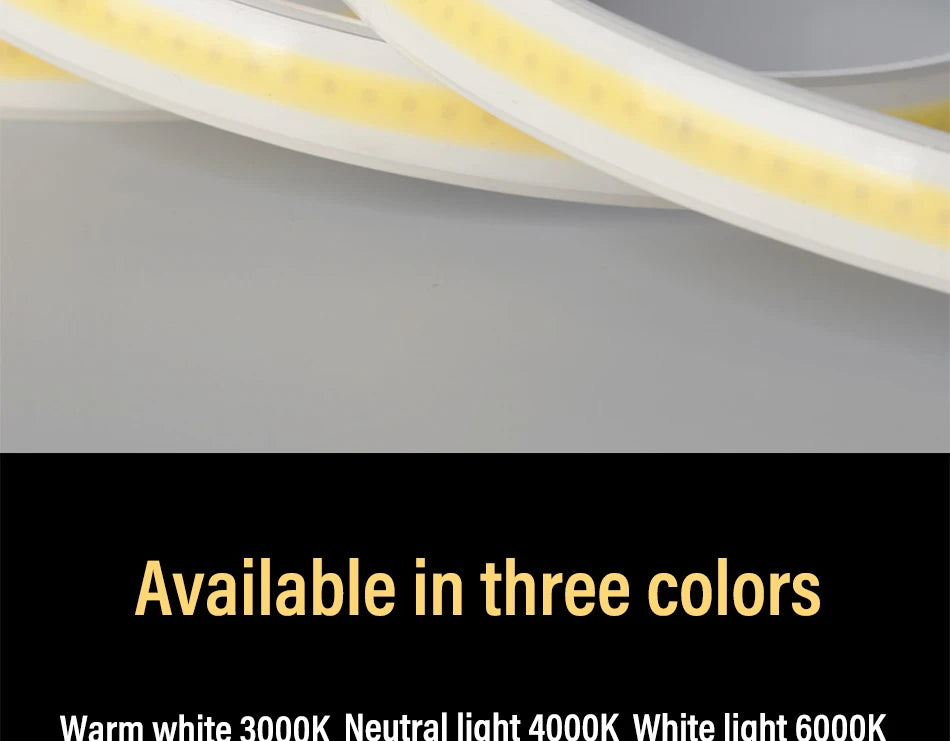 Three color options: warm, neutral, and pure white LED lights.