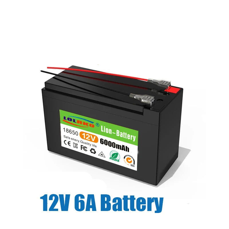 12V Battery, Rechargeable 18650 battery pack for outdoor use with solar-powered and emergency lighting capabilities.