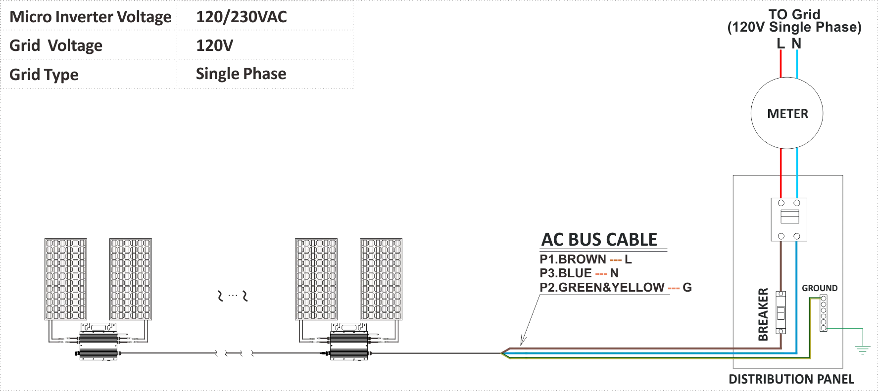 800W Grid Tie Micro Inverter, 