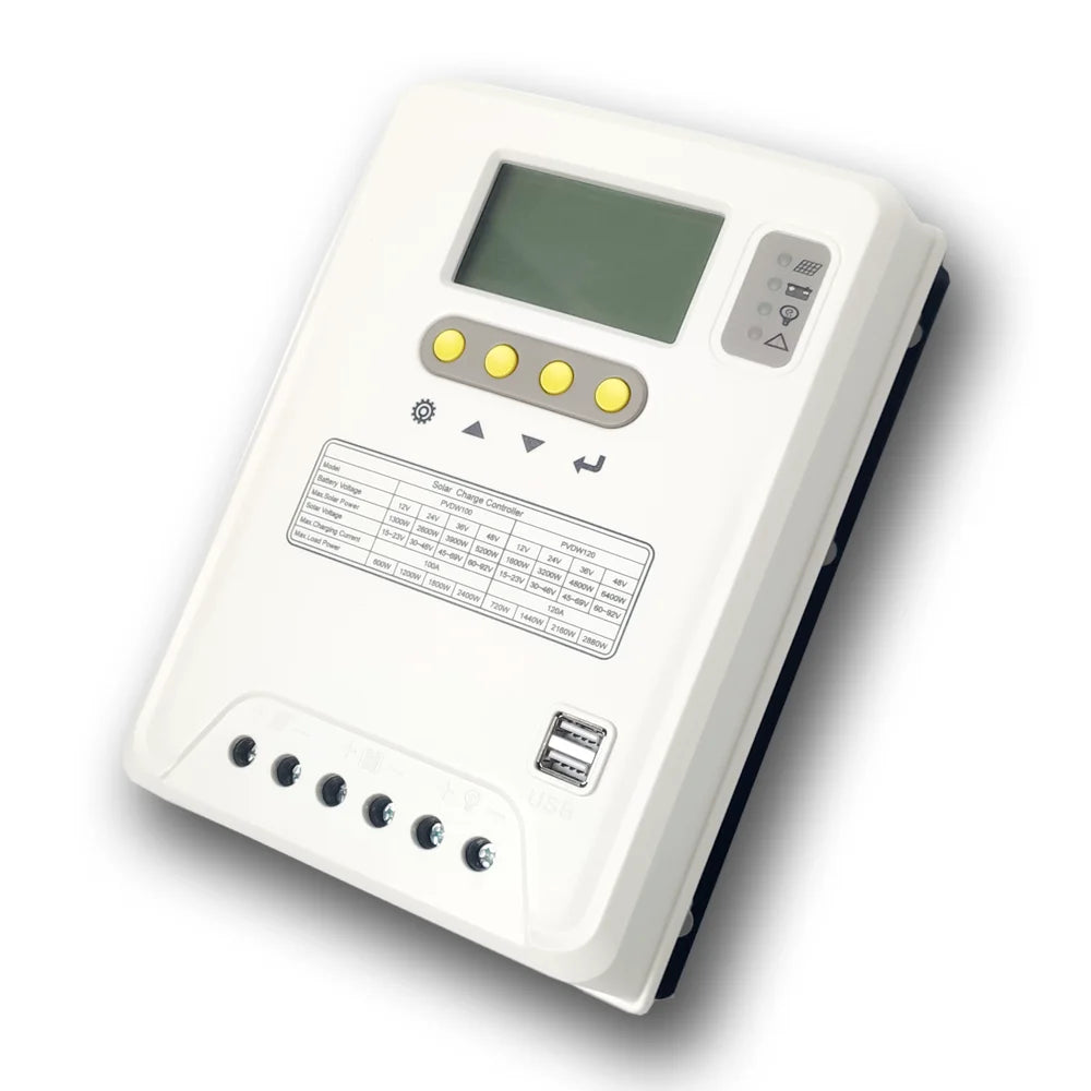 Use solar panels, not DC power supplies, to charge controllers for reliable and efficient performance.