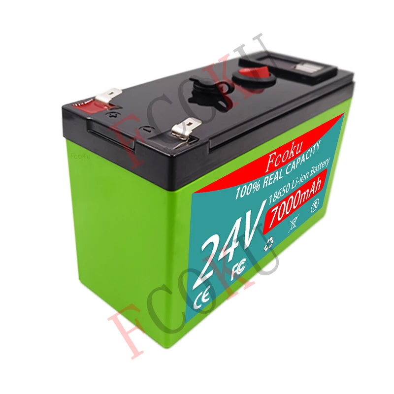 24V 7AH 18650 Lithium Battery, Lithium battery with built-in management system and charger, suitable for various applications.