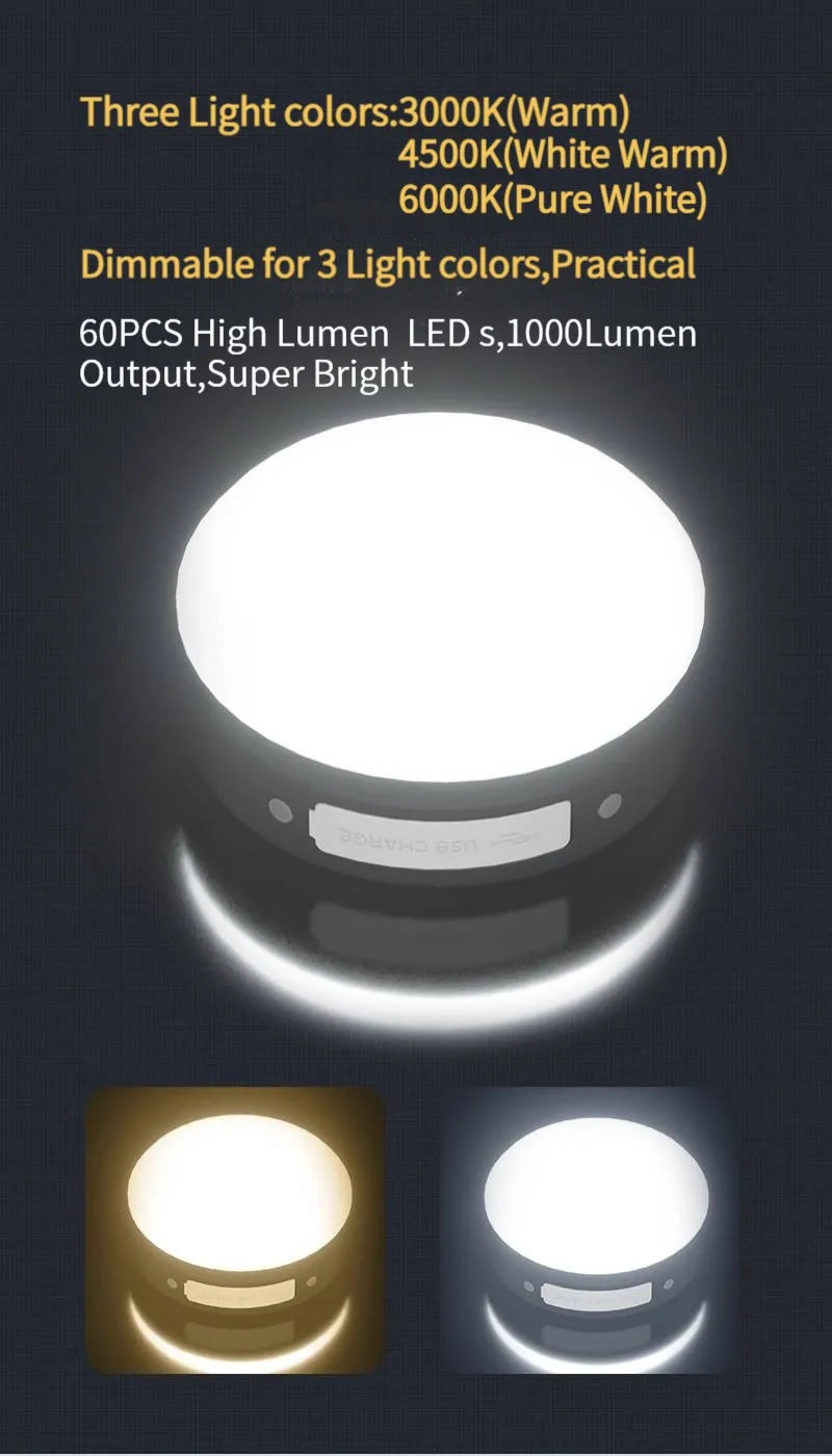 Three color options: warm white, pure white, and white warm; each dimmable and powered by high-lumen LEDs.