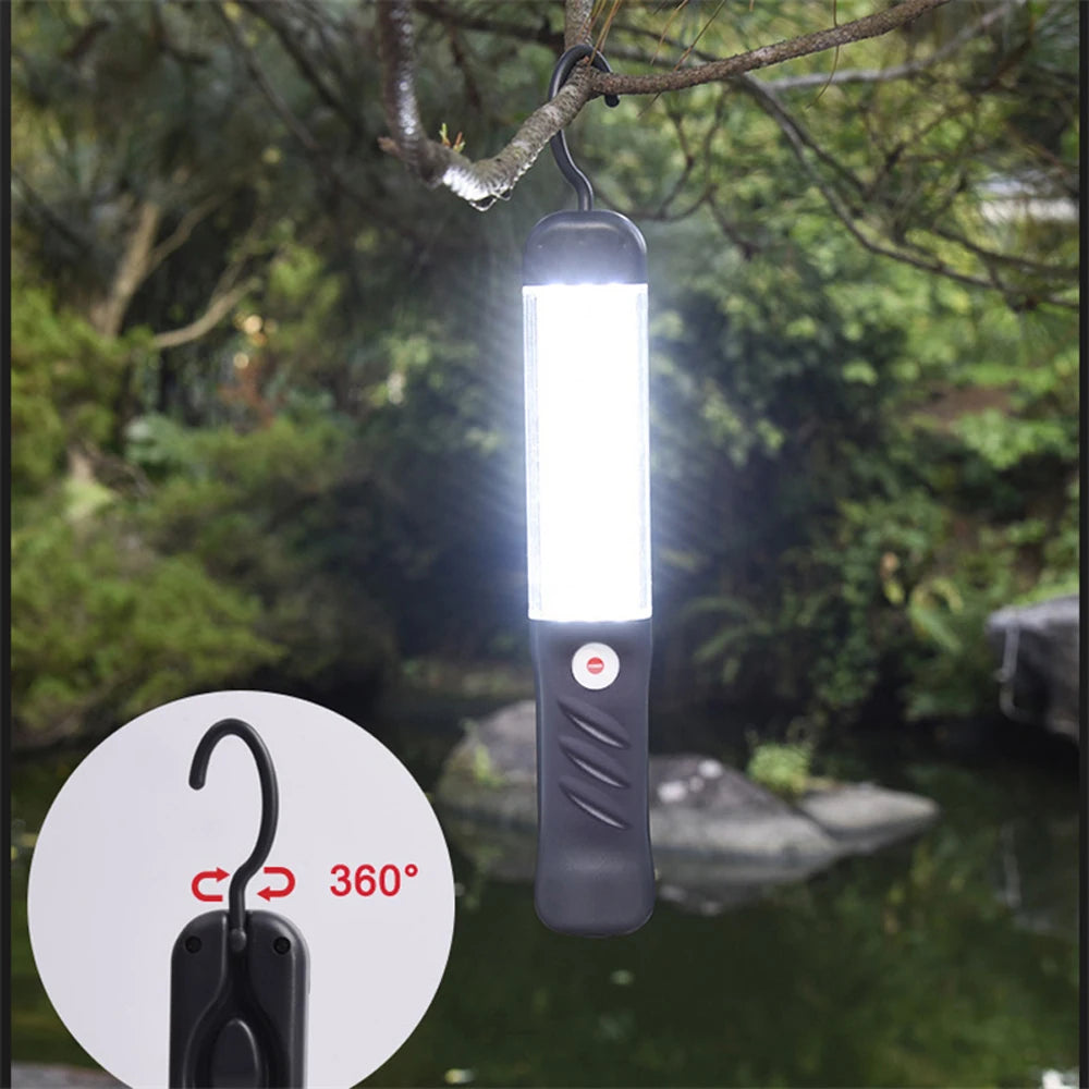 LED Flashlight, Portable air compressor for various uses: home, garage, car shop, camping, emergencies.