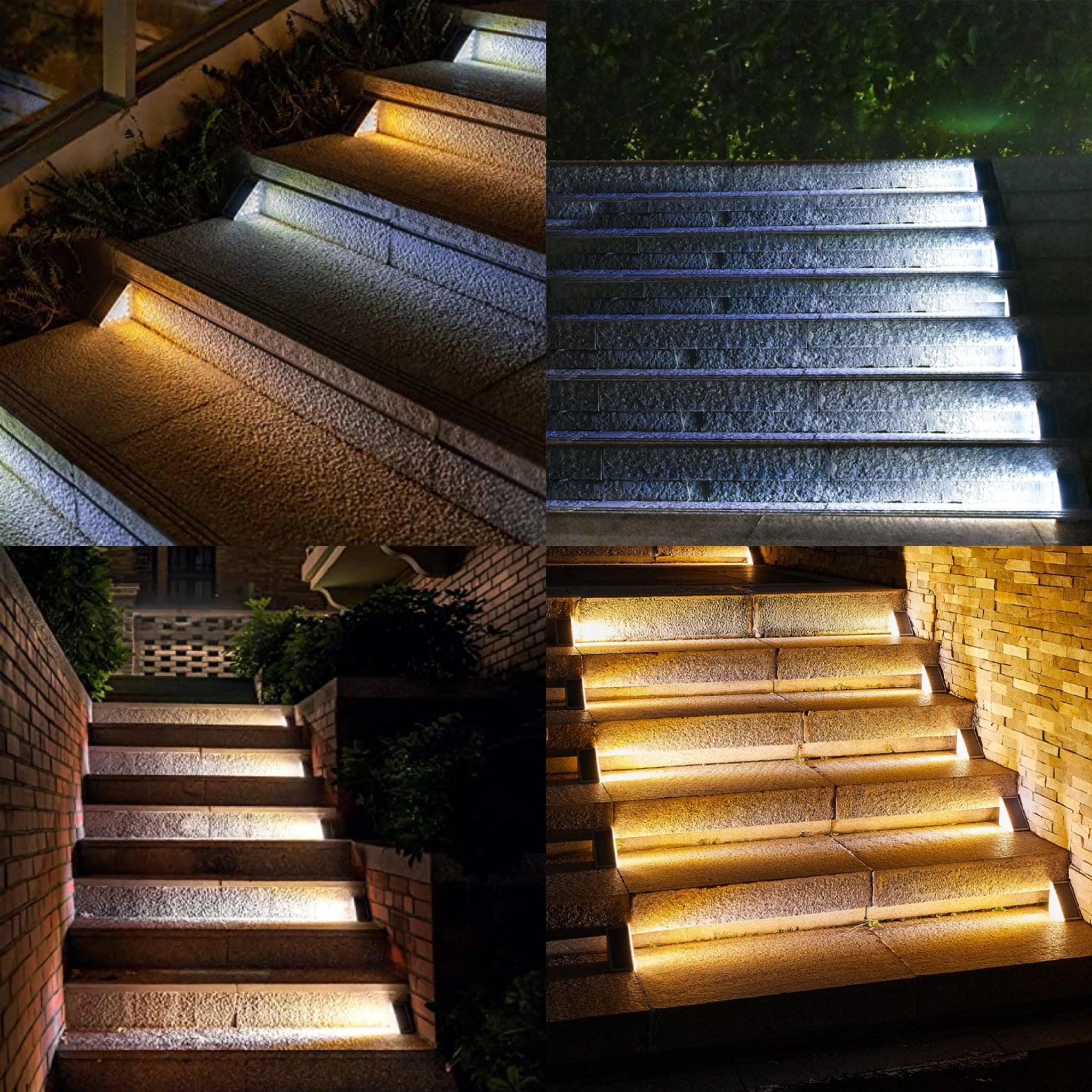 Solar Stair Light, Solar-powered stair light with modern design, 6-9 hour working time, and IP67 protection.