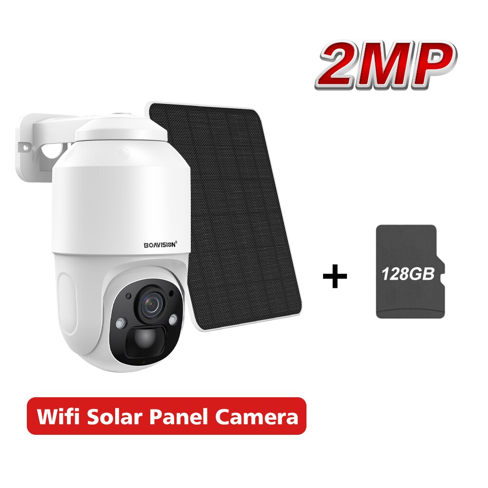 BOAVISION D4 Solar Camera, 2MP BOAVISION" 128GB Wifi Solar