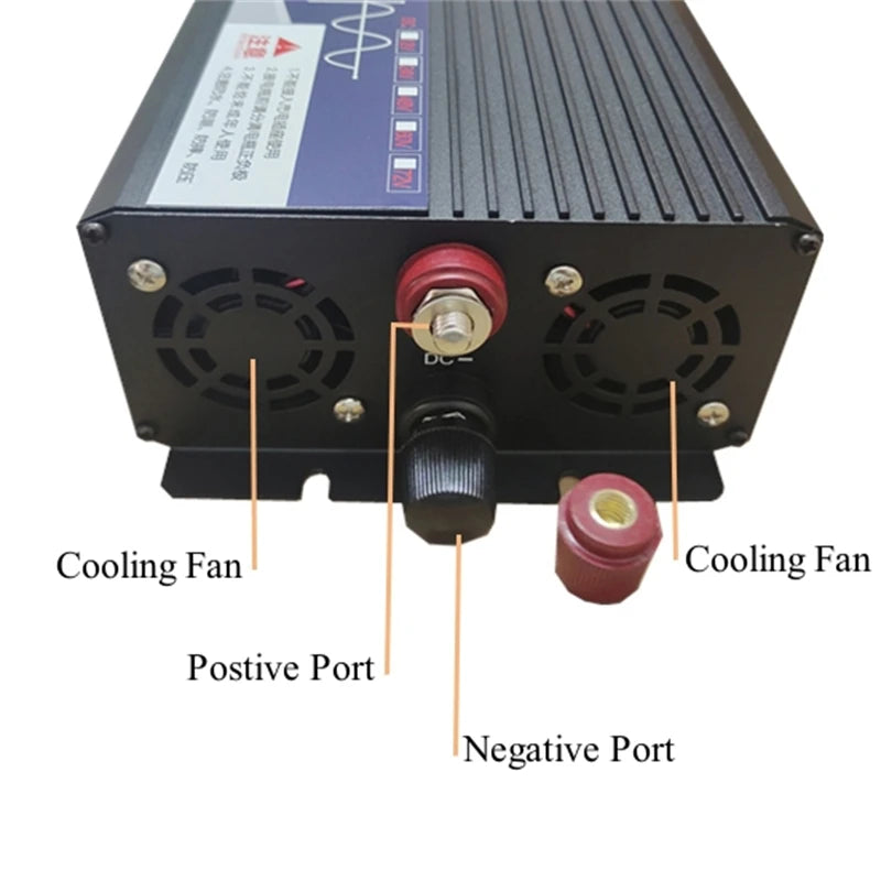Inverter, High-performance cooling fan for efficient heat dissipation with easy port connections.