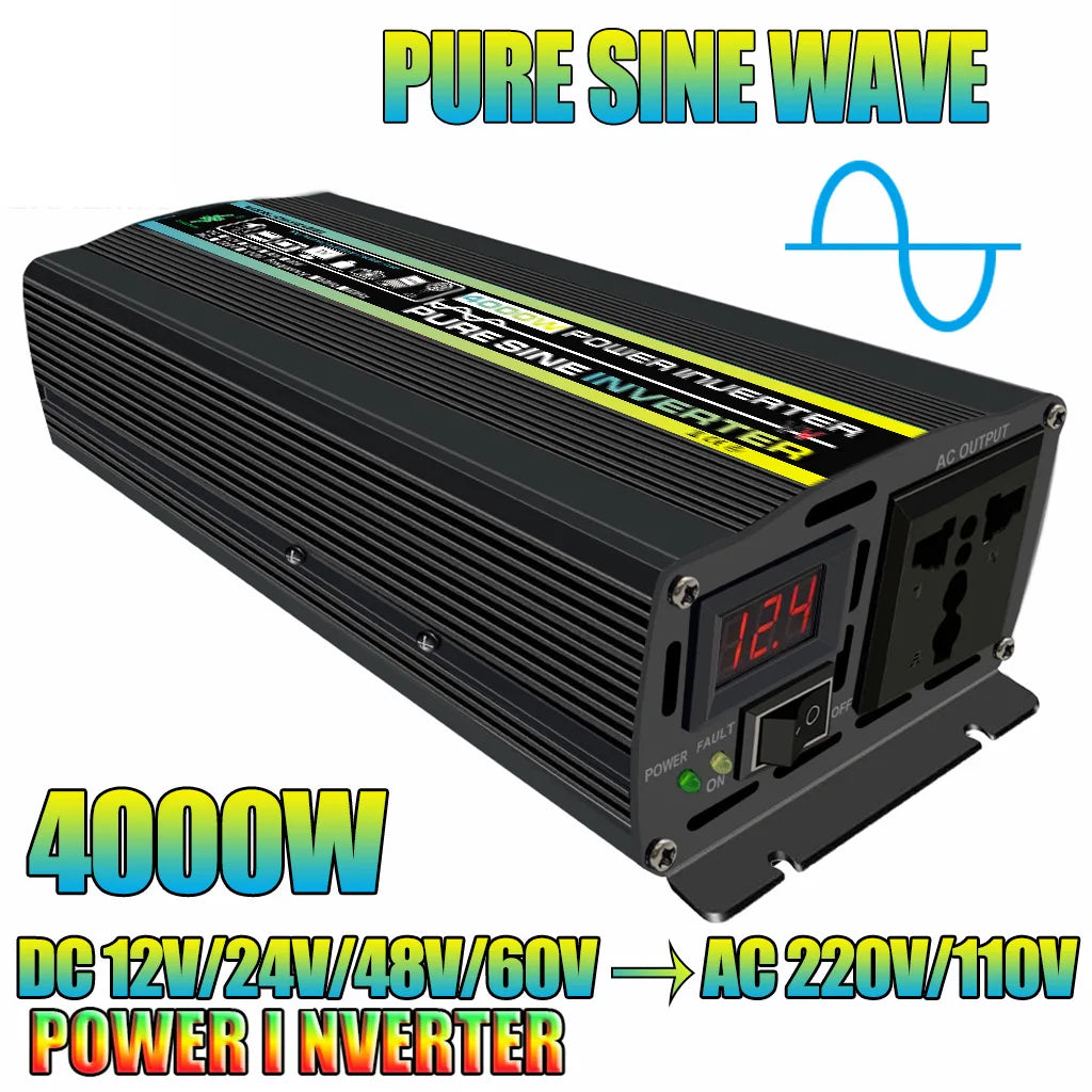 3000W/4000W Pure Sine Wave Inverter, Pure Sine Wave Inverter converts DC power to AC household voltage (220V)