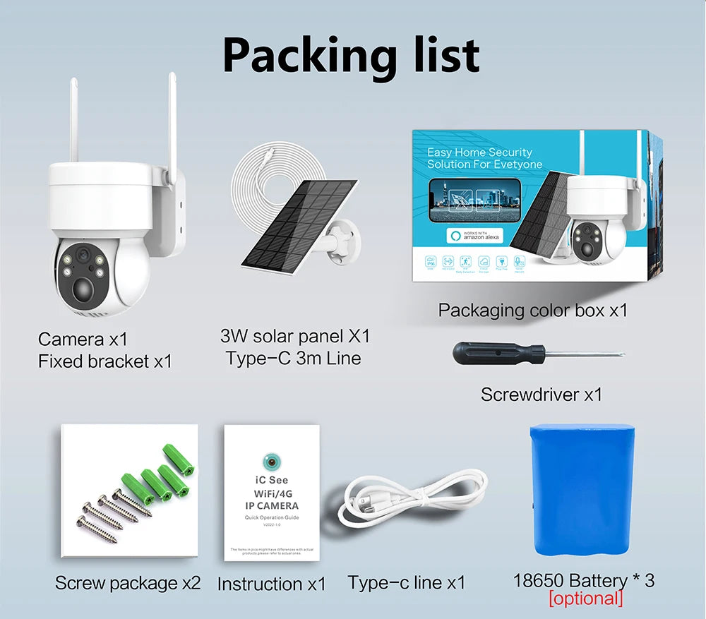 Solar Camera, **Product Contents:**