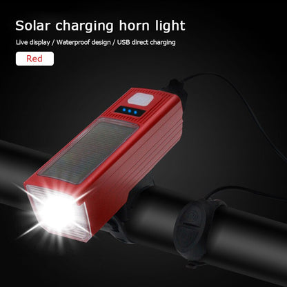 Solar Bike Light USB Charge Bicycle Light with Bicycle Horn - Waterproof Cycling Light 2000mAh As A Power Bank with 130dB Tweeter