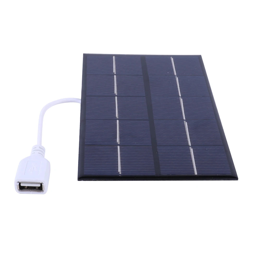 1pc USB Solar Panel, Portable USB solar charger for small devices like batteries and phones.