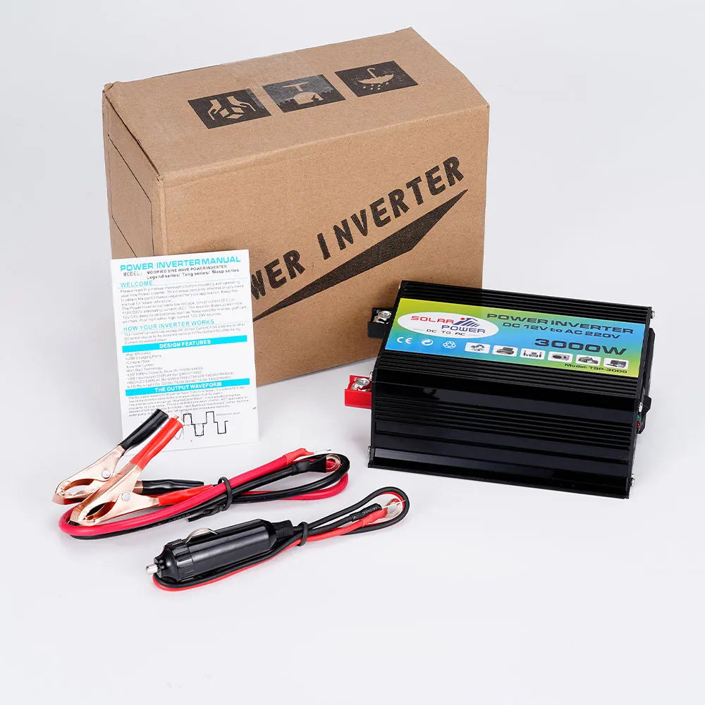 Solar Inverter, Manual guide for converting DC power to AC power, suitable for car inverters and home appliances.