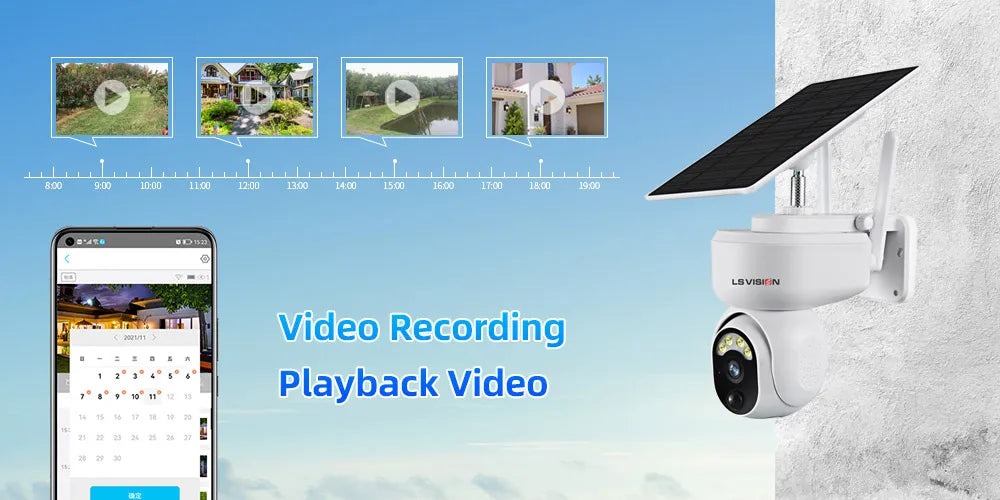 Wifi camera with 2.4GHz frequency and IEEE 802.11b/g/n connectivity for remote viewing/playback using UBox app.
