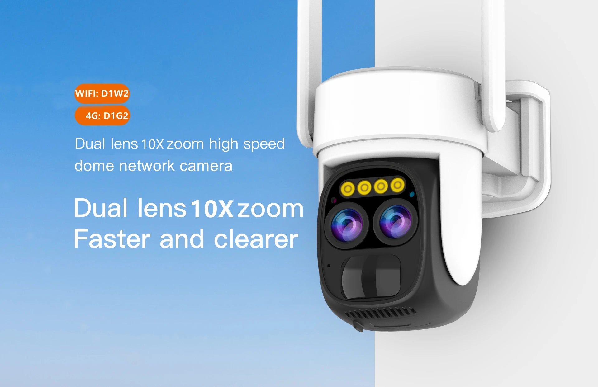 PEGATAH TI-D1W5 8MP Wireless Solar Camera, Wireless IP camera with dual lenses, 10x zoom, and fast network connectivity for sharp surveillance.