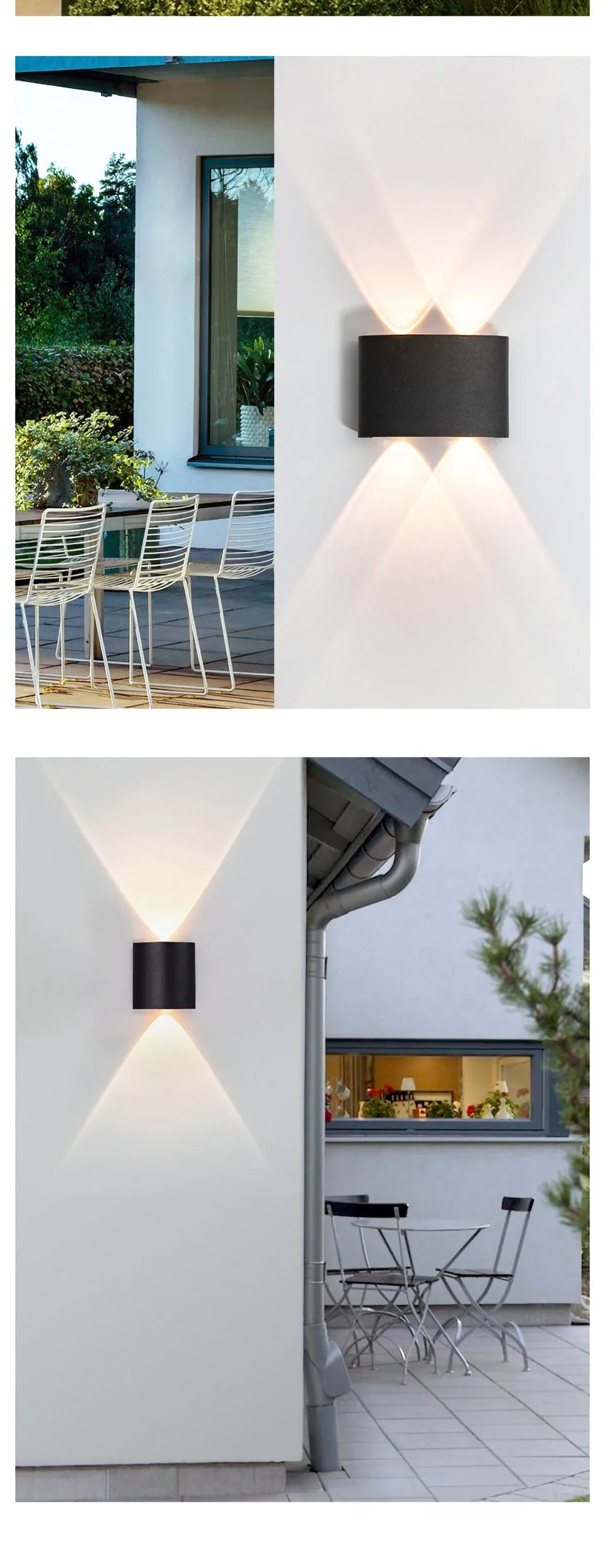 Contemporary wall lamp with LED light source and aluminum body.