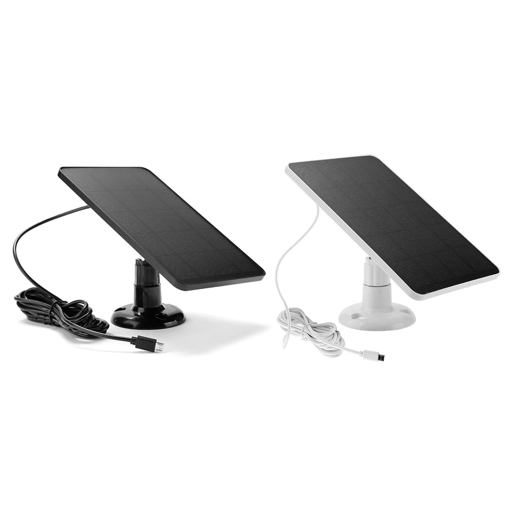 Zonnepaneel voor DC 5V oplaadbare buitencamera, USB-C-adapter, verstelbare montage, 3 m kabel, 2 stuks Zonnepaneel voor DC 5V oplaadbare buitencamera, USB-C-adapter, verstelbare montage, 3 m kabel, 2 stuks