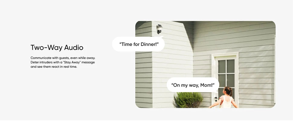 Eufy S340 SoloCam - Solar Security Camera, Remote dinner with family using two-way audio and security alert system.