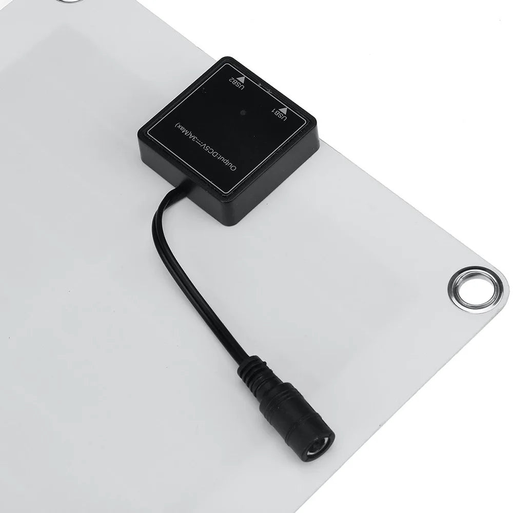 30W Solar Panel, Solar Power Kit for Outdoor Use: 12V USB Charging for Camping, Hiking, Travel, RVs, and Cars.