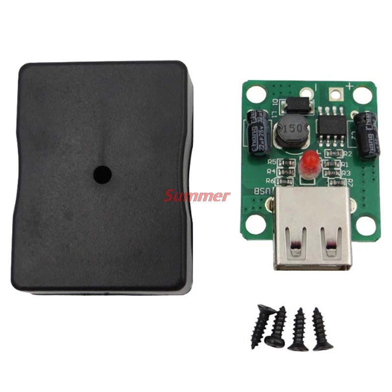 Solar panel charger kit includes one regulator, cover, and screws for charging devices on-the-go.