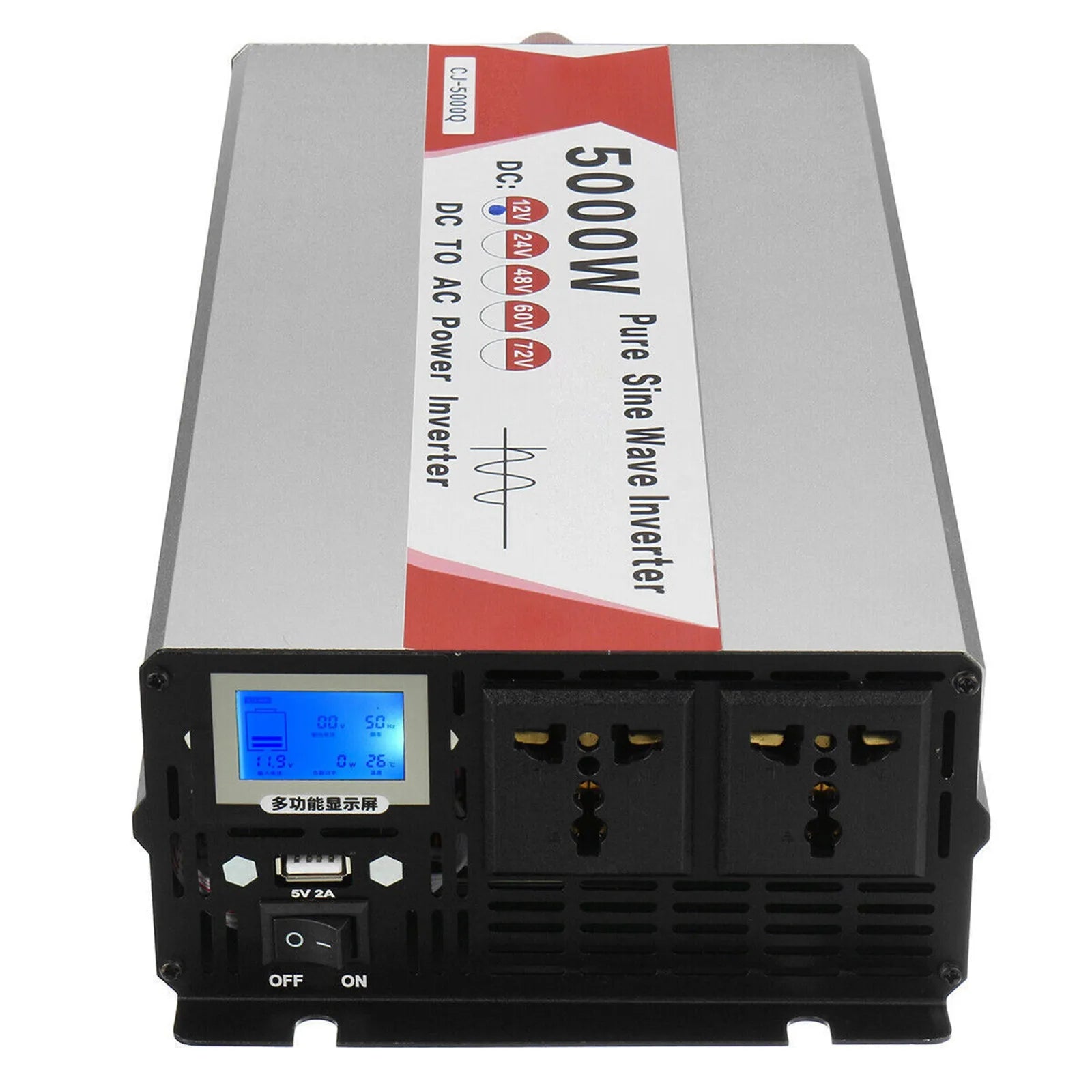 Pure Sine Wave Inverter specifications: 2.5kg, single output, 500-1000W, smart device with multiple protections.