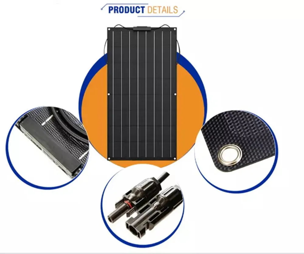 JINGYANG long lasting Semi Flexible solar panel, Roofing solution for motorhomes, camping, boats, marine vehicles, RVs, and buses.
