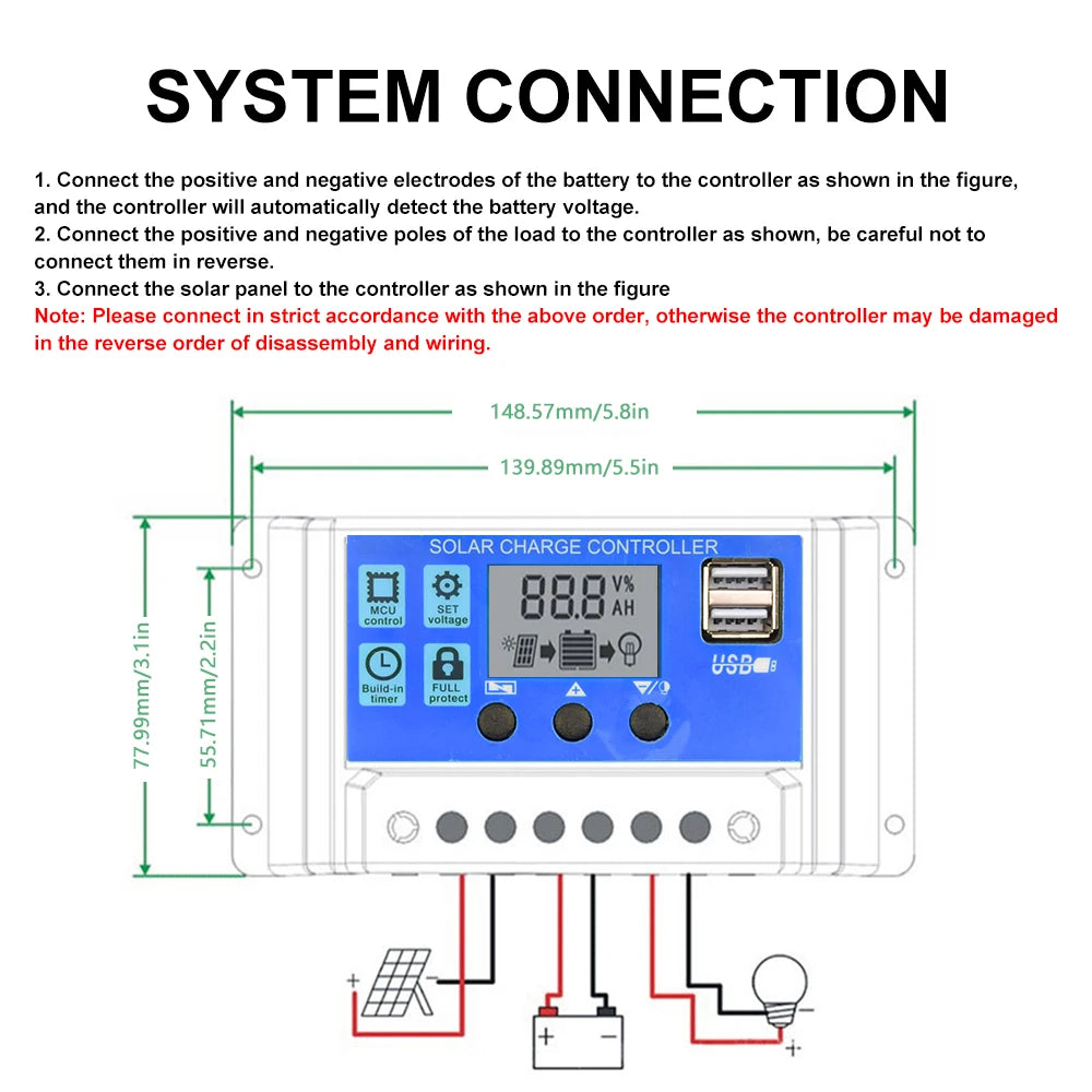 30A 20A 10A Solar Panel Controller