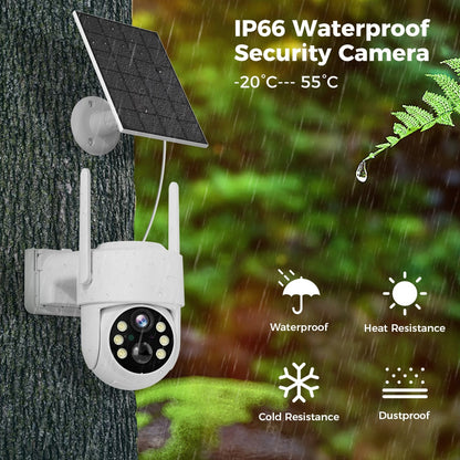 SOVMIKU WIFI Solar Camera - 4MP PIR Human Detection Outdoor Security With Solar Panel Wireless Surveillance PTZ Battery IP Camera