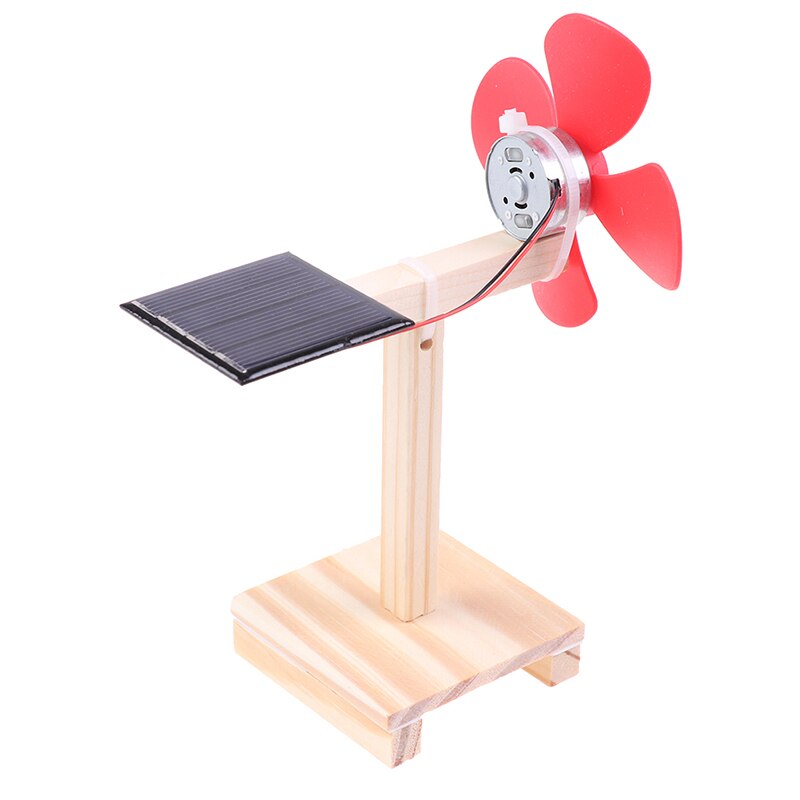 Montessories DIY Science Toy Mini Solar Fan - DIY Model Kit Wooden Students Physics Educational Toys for Baby Kids