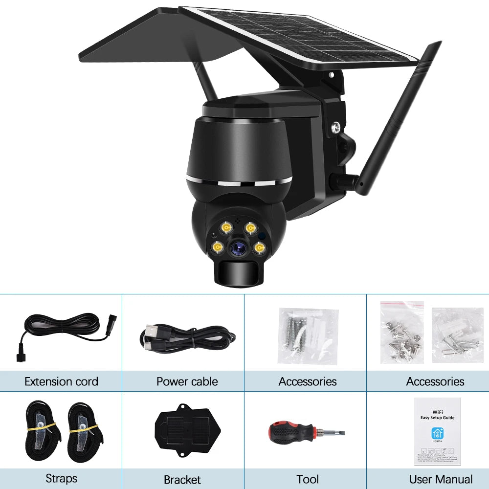 4G 5MP Outdoor Solar Panel Camara