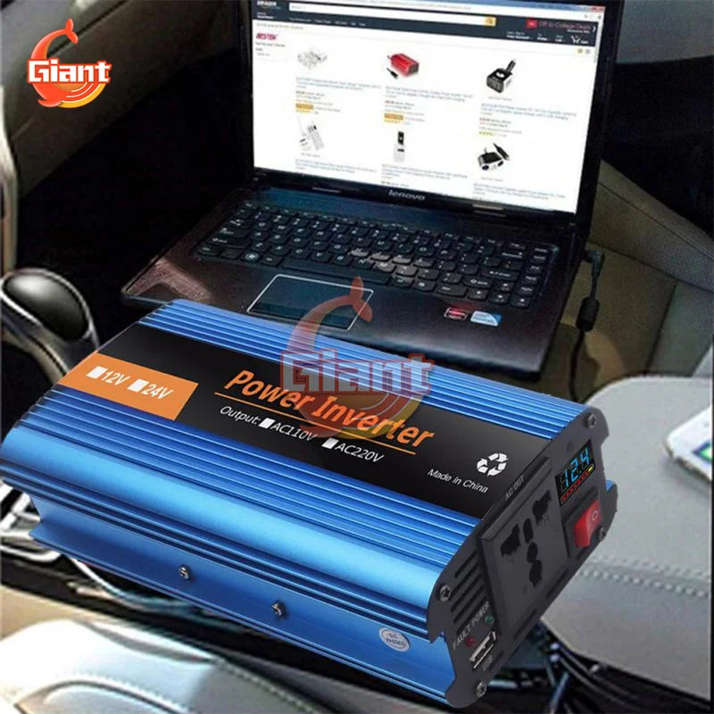 6000W Corrected Sine Wave Inverter, Corrected sine wave inverter for 12V/220V or 24V/220V conversions, ideal for automotive and solar-powered use.