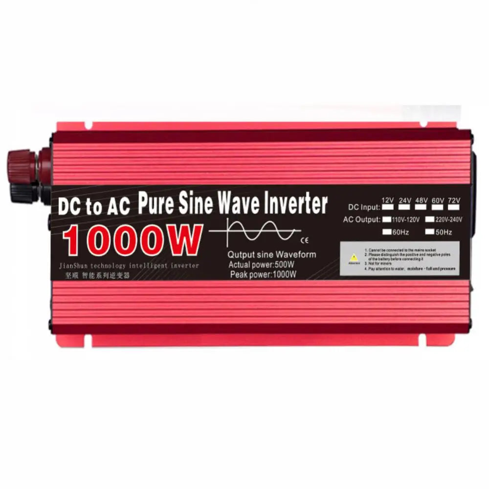 Universal Inverter, Pure Sine Wave Inverter: Converts DC to AC, 12V-60V input, 100W output, features LED display.