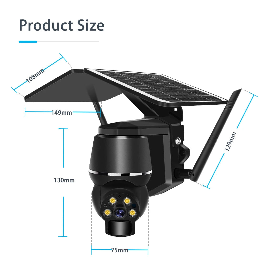 4G 5MP Outdoor Solar Panel Camara