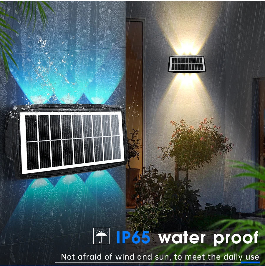 Decorative Solar Wall Light, Auto On/Off wall sconce with modern design, requires switch activation before use.