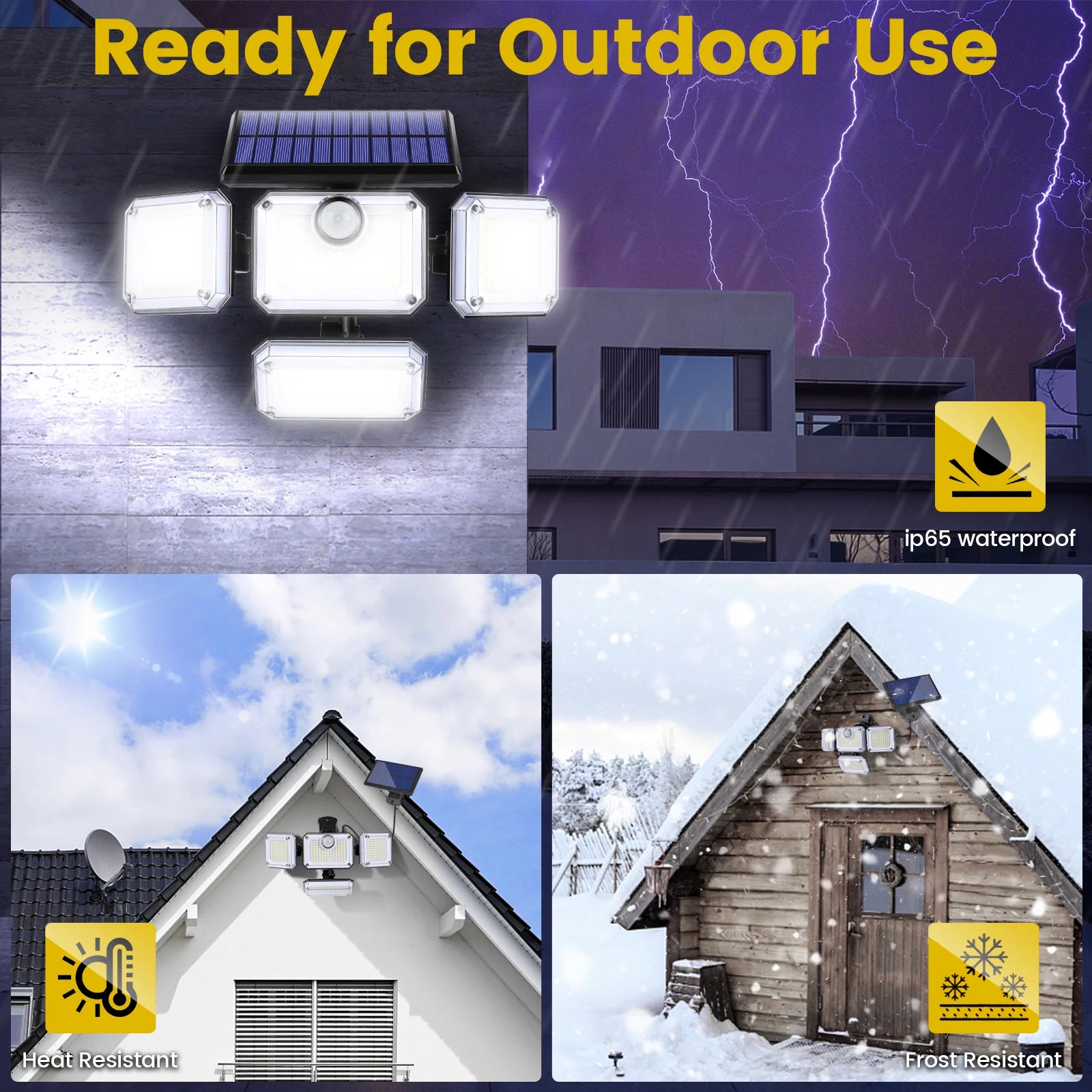 Solar Light, Perfect for outdoor use in any weather condition due to waterproof, heat-resistant, and frost-resistant properties.