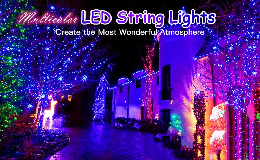 Solar Rope Light, Solar-powered rope lights create a magical ambiance with 8 modes, perfect for outdoor garden decor.