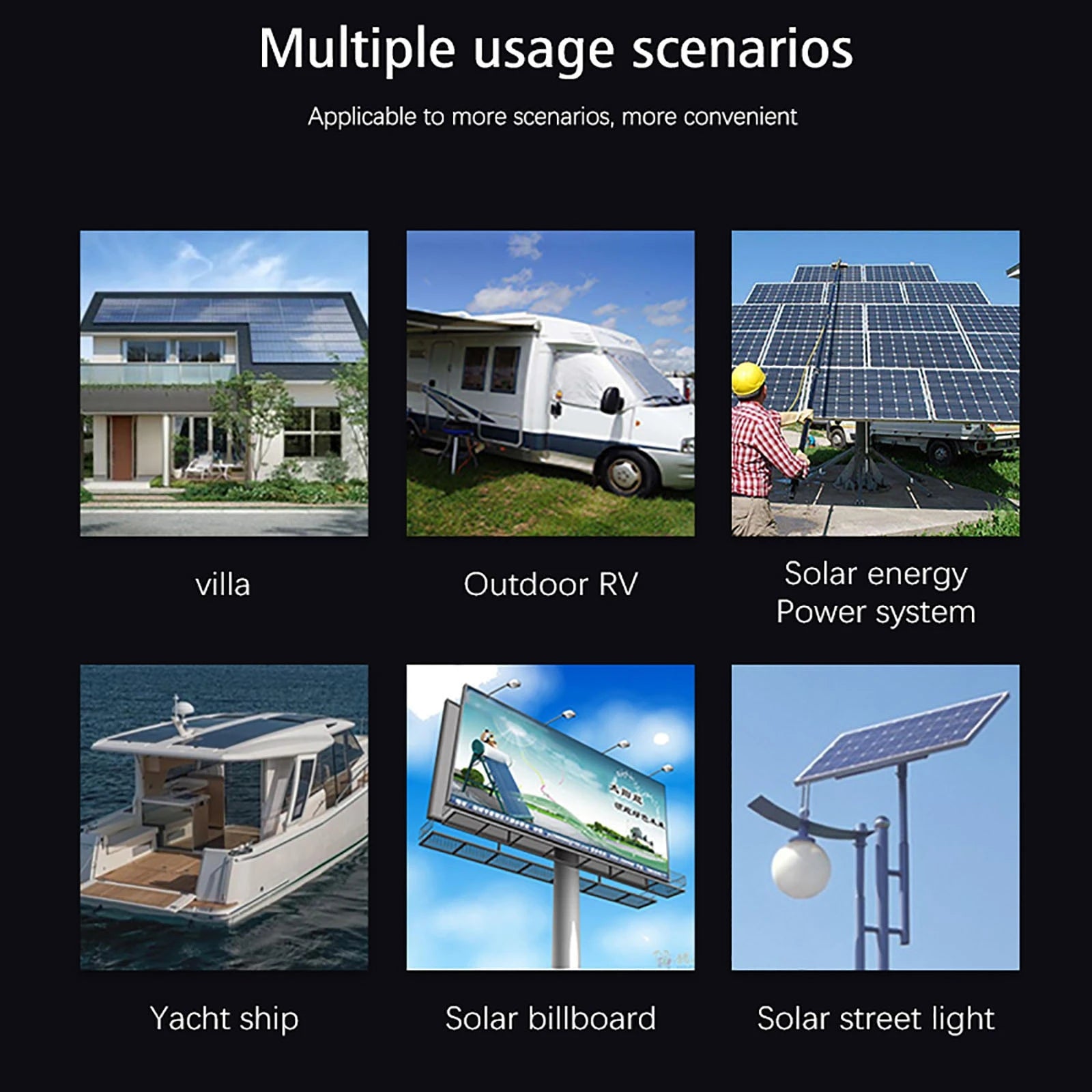 PWM 80A 60A 30A Solar Charger Controller, Versatile power solution for various applications: villas, outdoor use, RVs, yachts, solar billboards, and street lights.