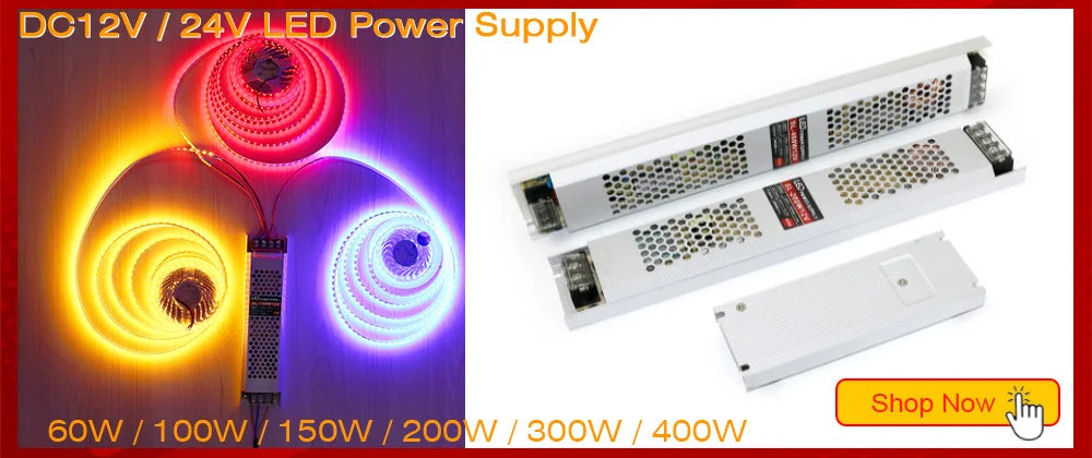 DC power supplies available in various voltages (12V, 24V) and capacities (6W-40W)