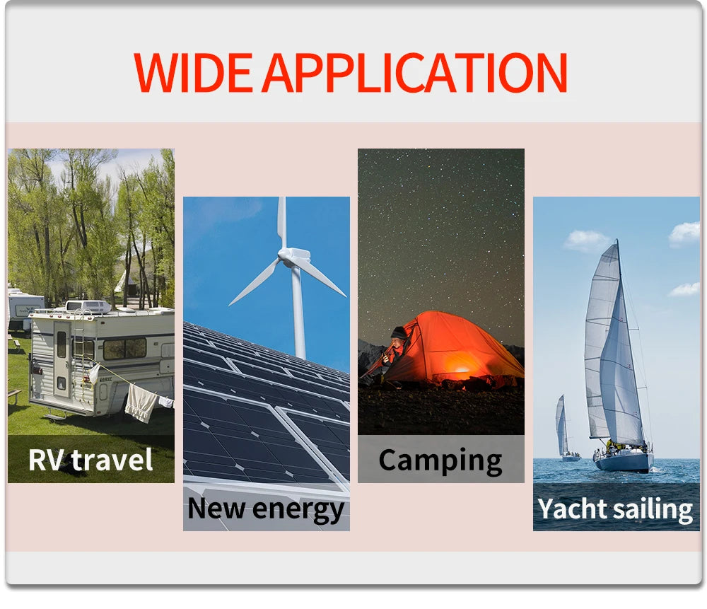 Lifepo4 Battery, Off-grid adventure equipment suitable for RVs, campers, vans, boats, and yachts.