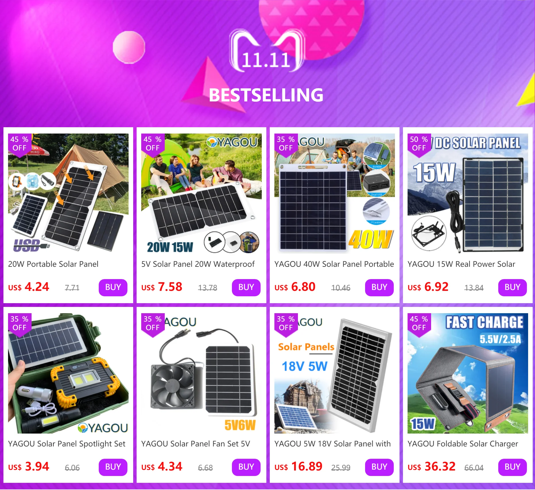 20W Portable Solar Panel, Portable solar charger for power banks, batteries, and devices.