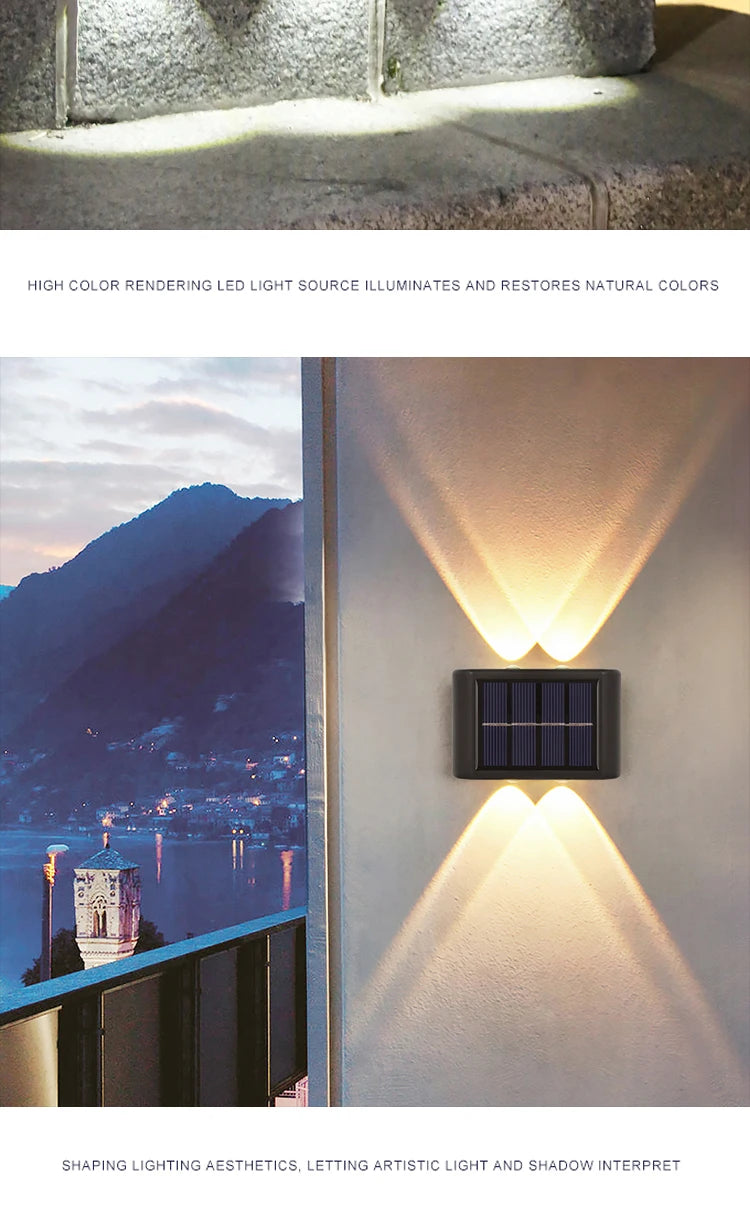 Solar-powered LED light with accurate color rendering creates a natural ambiance and artistic lighting effects.