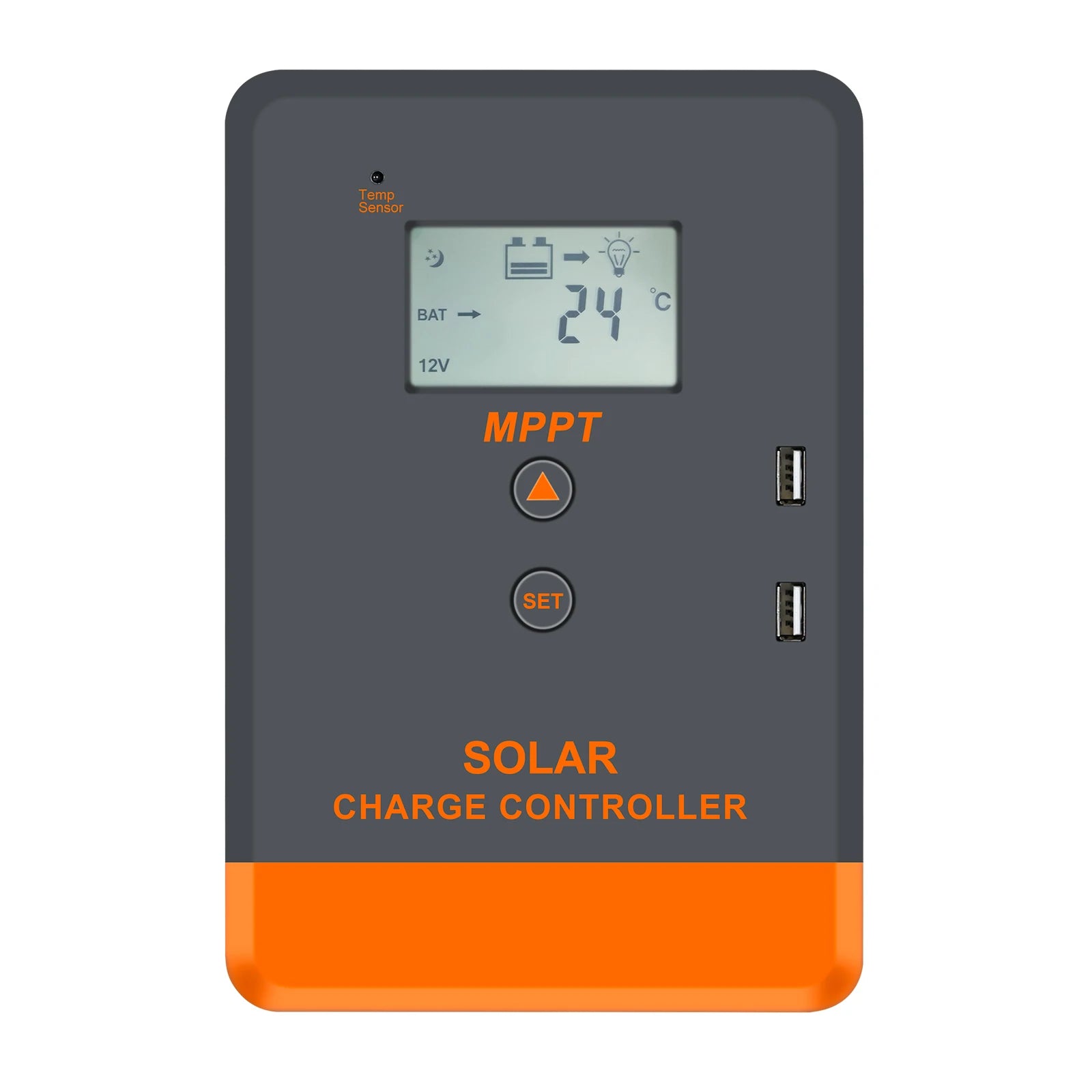 PowMr MPPT Solar Panel Charger Controller, Smart solar charger controller with temp sensor, compatible with 12V batteries, using MPPT tech.