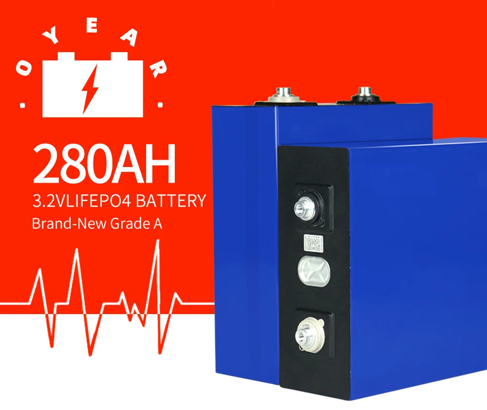 Lifepo4 Battery, Lifepo4 brand-new battery with 280Ah capacity and Grade A quality for long-lasting performance.