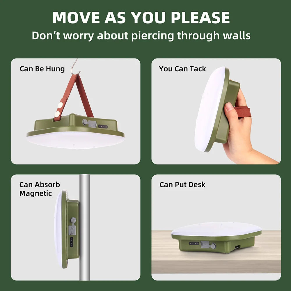 Magnetic torch for desk use, no damage risk; hang, tack, or place with ease.