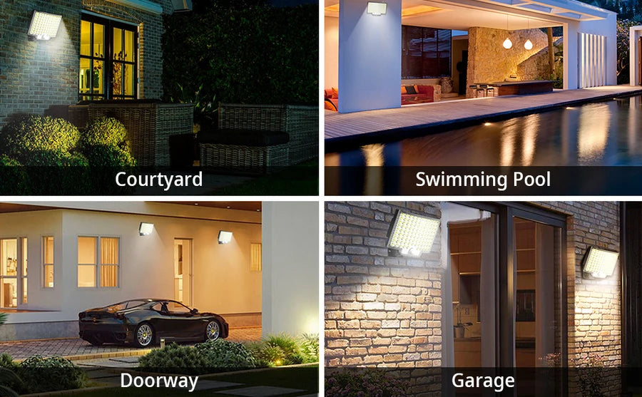 Solar LED Light, Outdoor use for courtyards, swimming pools, doorways, or garages.