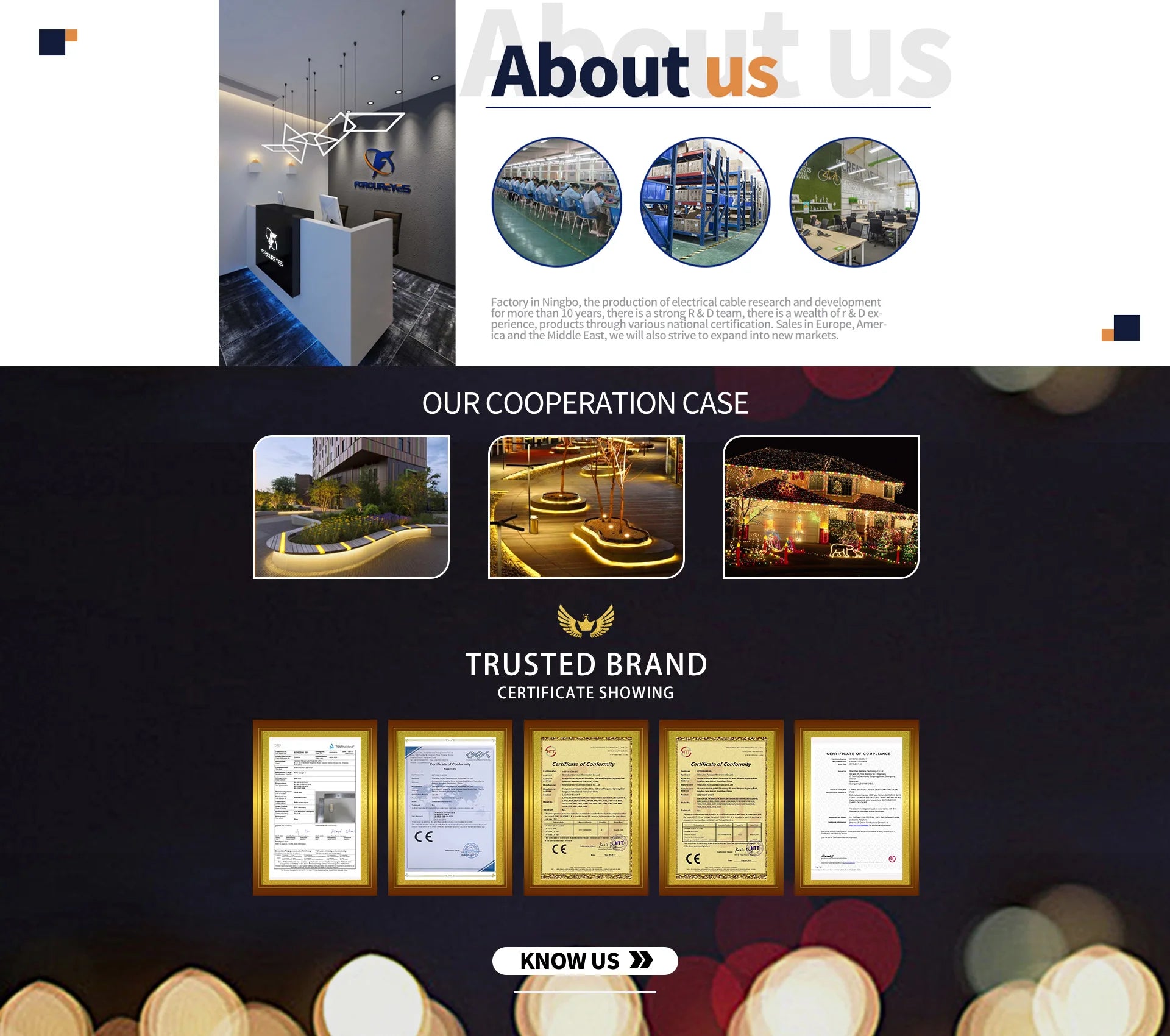 100/50/25ft Outdoor Garland Light, Hangzhou Forttes Factory develops electrical tree lights, popular globally, seeking new markets & partnerships.