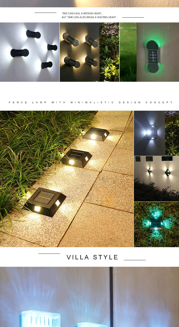 LED Solar Wall Light, Elegant Solar Light for Outdoor Use
