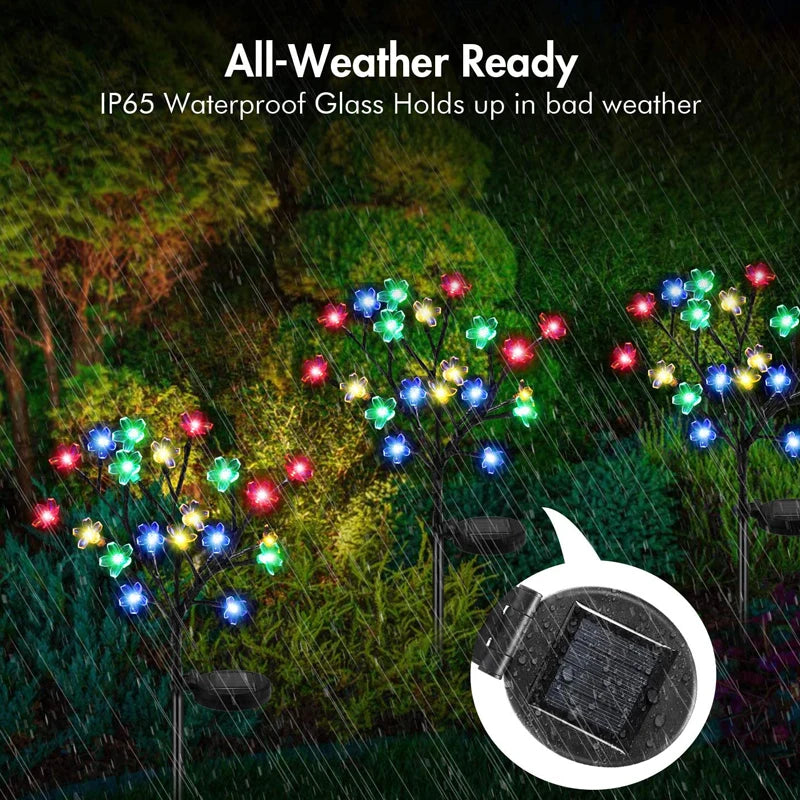 Solar LED Firework Fairy Light, Waterproof and durable outdoor lighting for harsh weather resistance.