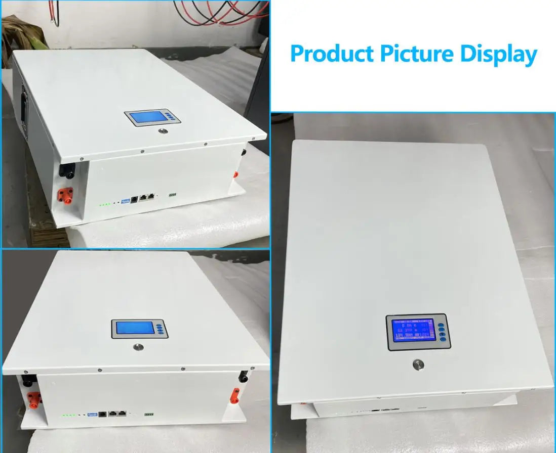 LiFePO4 48V 200AH Powerwall Battery, Dual M8 terminal with built-in battery management system, ideal for heavy-duty applications.