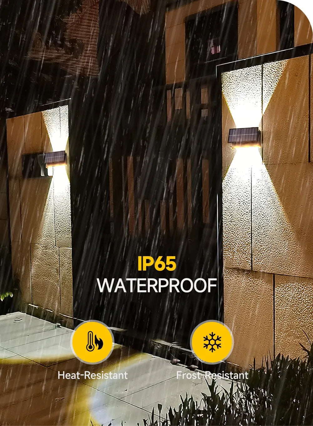 Solar LED Light, Waterproof, heat-resistant, and frost-resistant up to IP65 standard.