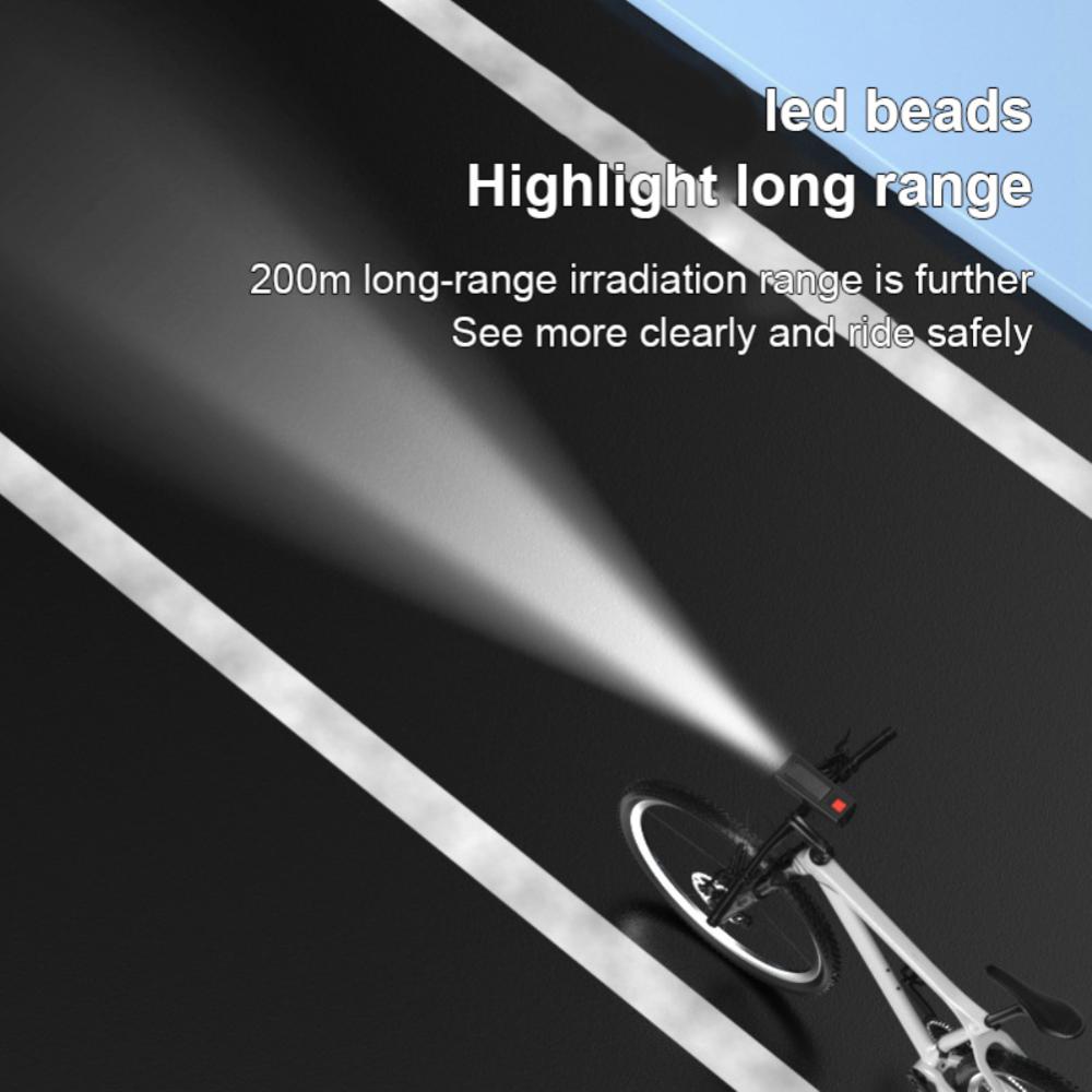Lumière de vélo solaire multifonctionnelle avec klaxon - Lanterne de vélo de route VTT Lampe rechargeable USB Phare de vélo Accessoires de vélo